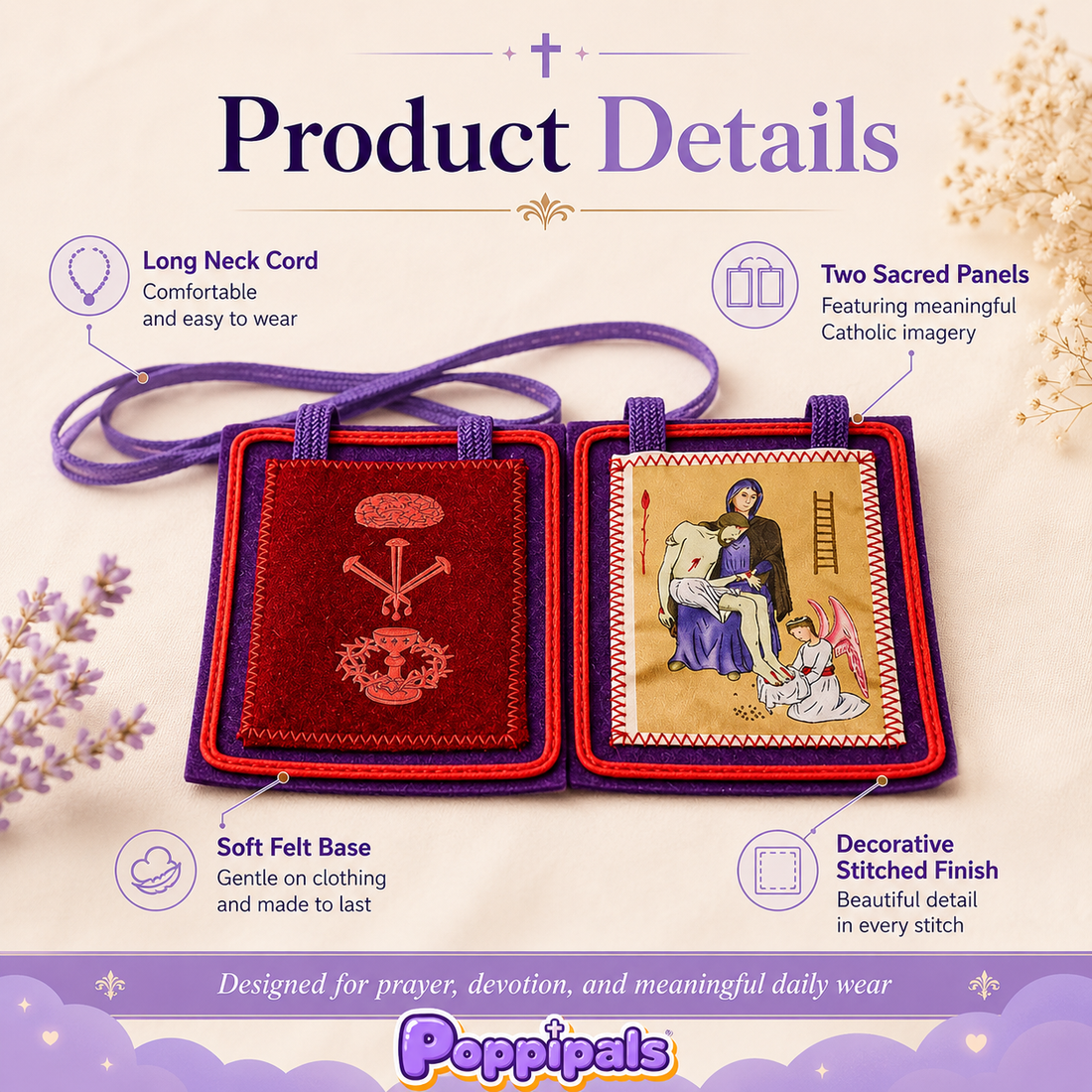 Marie-Julie Jahenny Purple Scapular Necklace
