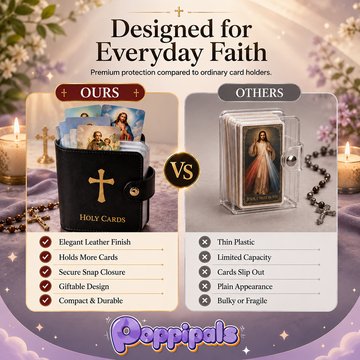 54 Assorted Catholic Holy Cards with Premium Pocket Holder